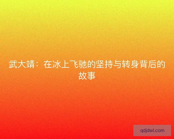 武大靖:在冰上飞驰的坚持与转身背后的故事 武大靖:在冰上飞驰的坚持与转身背后的故事