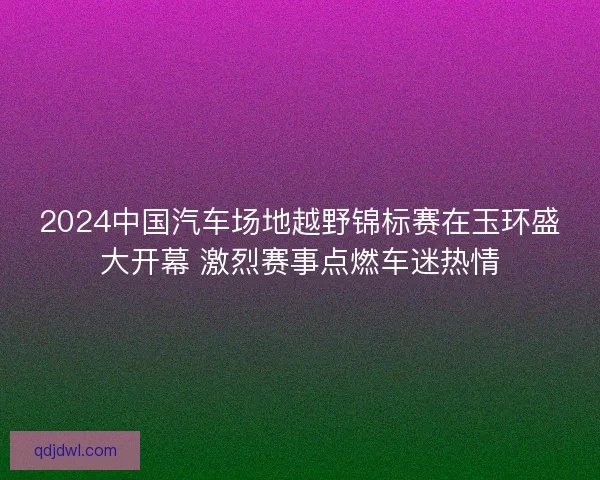 2024中国汽车场地越野锦标赛在玉环盛大开幕 激烈赛事点燃车迷热情
